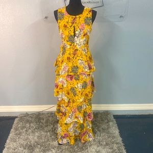 Floral ruffle skirt dress